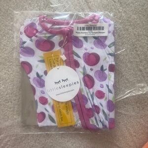 NEW Little Sleepies Plums Bamboo Zip Romper / Sleeper - 0-3 Months